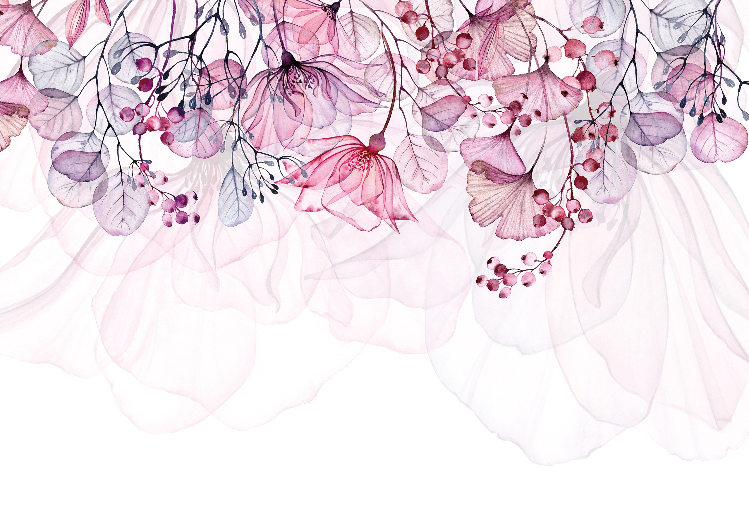 Fototapeta LEAVES NATURE WATERCOLOR 294x260 02 F